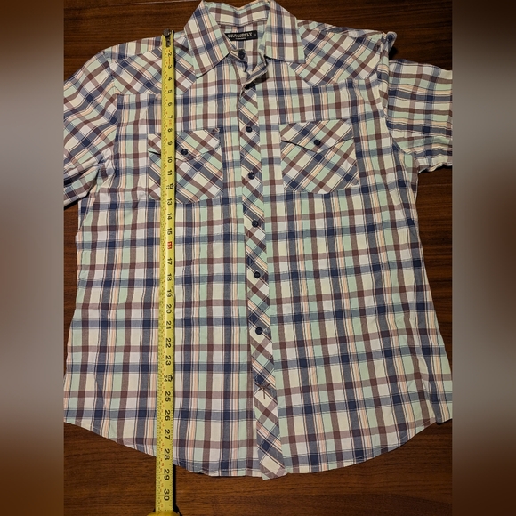 Dragonfly Western Shirt Mens XL Button Up Short Sleeve Shirt - Picture 8 of 8